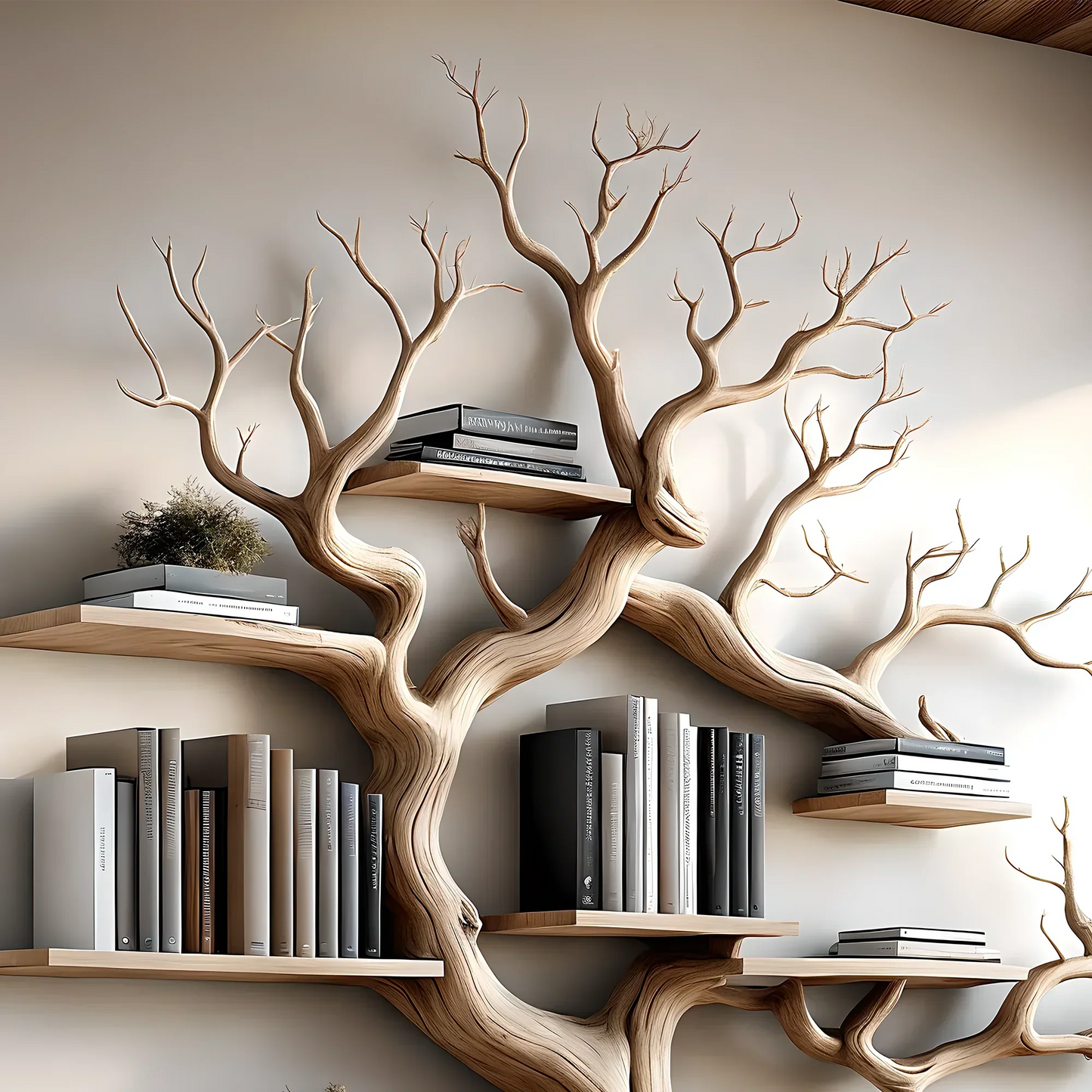 100% handmade wooden bookshelf, baby room decoration, bookcase, natural wood, floating shelf
