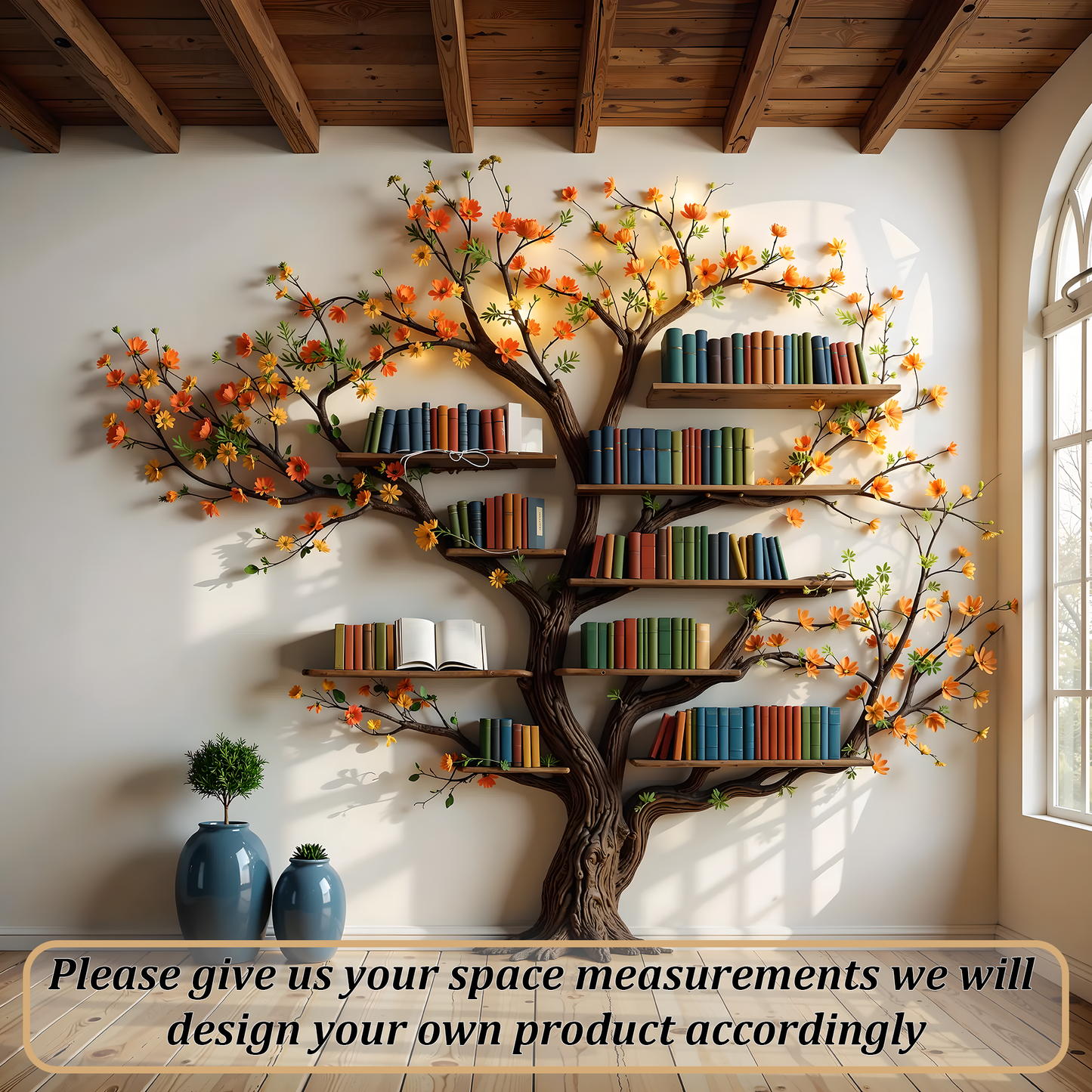 Artistic Wall Bookshelf with Tree Shape