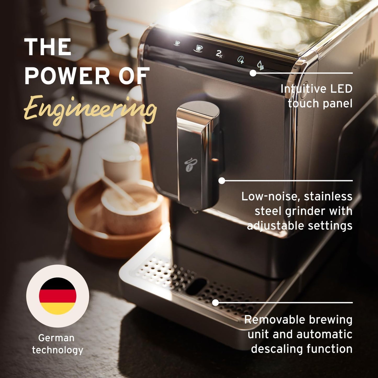 Coffee Machine with Built-in Grinder