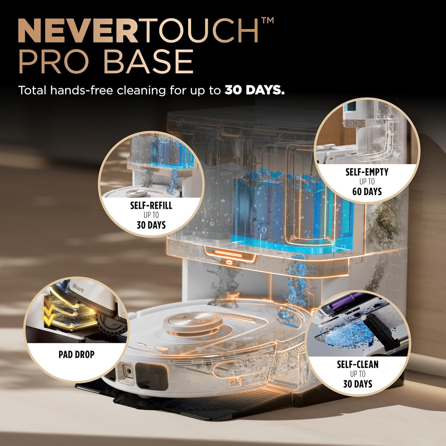 Robot Vacuum & Mop Combo, PowerDetect NeverTouch Pro